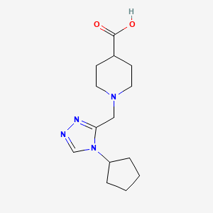 molecular formula C14H22N4O2 B2497641 1-[(4-シクロペンチル-4H-1,2,4-トリアゾール-3-イル)メチル]ピペリジン-4-カルボン酸 CAS No. 1547050-46-3