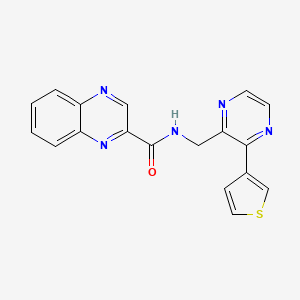 N-((3-(thiophen-3-yl)pyrazin-2-yl)methyl)quinoxaline-2-carboxamide