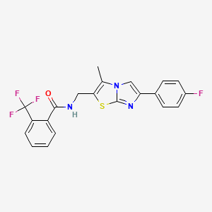 N-((6-(4-fluorophenyl)-3-methylimidazo[2,1-b]thiazol-2-yl)methyl)-2-(trifluoromethyl)benzamide