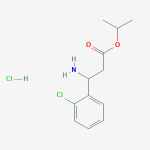 molecular formula C12H17Cl2NO2 B2497651 异丙基-3-氨基-3-(2-氯苯基)丙酸酯盐酸盐 CAS No. 1049758-08-8