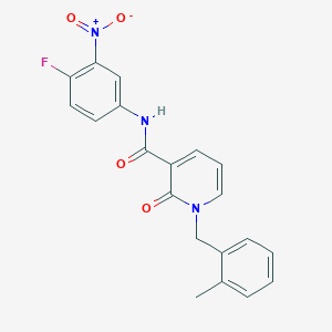 molecular formula C20H16FN3O4 B2497657 N-(4-氟-3-硝基苯基)-1-(2-甲基苯基)-2-氧代-1,2-二氢嘧啶-3-甲酸酰胺 CAS No. 941952-13-2