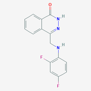 molecular formula C15H11F2N3O B2497663 4-((2,4-二氟苯胺基)甲基)-1(2H)-菲啶酮 CAS No. 305368-09-6