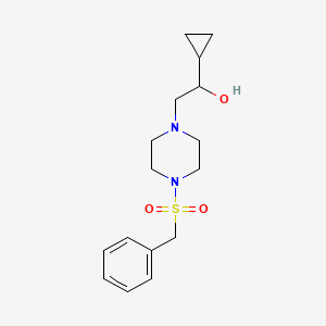 molecular formula C16H24N2O3S B2497670 2-(4-(苄基磺酰)哌嗪-1-基)-1-环丙基乙醇 CAS No. 1421530-18-8