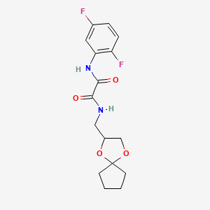 molecular formula C16H18F2N2O4 B2497676 N1-(1,4-dioxaspiro[4.4]nonan-2-ylmethyl)-N2-(2,5-difluorophenyl)oxalamide CAS No. 899734-36-2