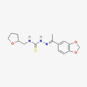 molecular formula C15H19N3O3S B2497680 1-{[1-(2H-1,3-benzodioxol-5-yl)ethylidene]amino}-3-(oxolan-2-ylmethyl)thiourea CAS No. 571925-98-9
