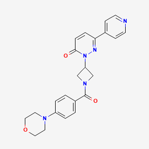 molecular formula C23H23N5O3 B2497683 2-[1-(4-Morpholin-4-ylbenzoyl)azetidin-3-yl]-6-pyridin-4-ylpyridazin-3-one CAS No. 2380189-31-9