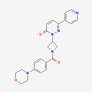 molecular formula C23H23N5O3 B2497683 2-{1-[4-(Morpholin-4-yl)benzoyl]azetidin-3-yl}-6-(pyridin-4-yl)-2,3-dihydropyridazin-3-one CAS No. 2380189-31-9