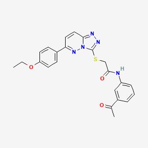 molecular formula C23H21N5O3S B2497685 N-(3-acetylphenyl)-2-((6-(4-ethoxyphenyl)-[1,2,4]triazolo[4,3-b]pyridazin-3-yl)thio)acetamide CAS No. 894062-20-5
