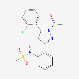 N-(2-(1-acetyl-5-(2-chlorophenyl)-4,5-dihydro-1H-pyrazol-3-yl)phenyl)methanesulfonamide