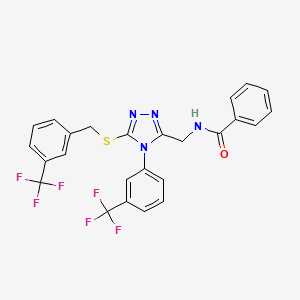 N-((5-((3-(trifluoromethyl)benzyl)thio)-4-(3-(trifluoromethyl)phenyl)-4H-1,2,4-triazol-3-yl)methyl)benzamide