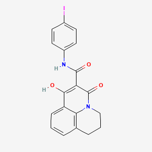 molecular formula C19H15IN2O3 B2497704 7-hydroxy-N-(4-iodophenyl)-5-oxo-2,3-dihydro-1H,5H-pyrido[3,2,1-ij]quinoline-6-carboxamide CAS No. 303987-36-2