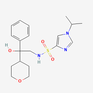 2-hydroxy-2-(oxan-4-yl)-2-phenyl-S-[1-(propan-2-yl)-1H-imidazol-4-yl]ethane-1-sulfonamido