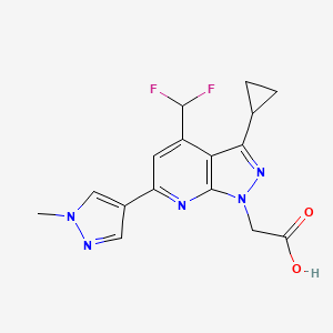 [3-cyclopropyl-4-(difluoromethyl)-6-(1-methyl-1H-pyrazol-4-yl)-1H-pyrazolo[3,4-b]pyridin-1-yl]acetic acid