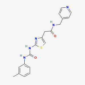 molecular formula C19H19N5O2S B2497722 N-(pyridin-4-ylmethyl)-2-(2-(3-(m-tolyl)ureido)thiazol-4-yl)acetamide CAS No. 921473-73-6