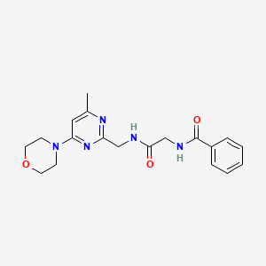 N-(2-(((4-methyl-6-morpholinopyrimidin-2-yl)methyl)amino)-2-oxoethyl)benzamide