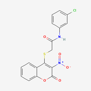 N-(3-chlorophenyl)-2-[(3-nitro-2-oxo-2H-chromen-4-yl)sulfanyl]acetamide