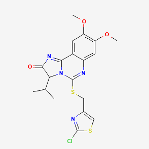 5-{[(2-chloro-1,3-thiazol-4-yl)methyl]sulfanyl}-8,9-dimethoxy-3-(propan-2-yl)-2H,3H-imidazo[1,2-c]quinazolin-2-one