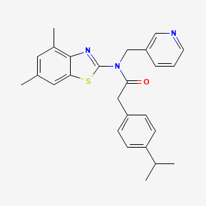 N-(4,6-dimethylbenzo[d]thiazol-2-yl)-2-(4-isopropylphenyl)-N-(pyridin-3-ylmethyl)acetamide