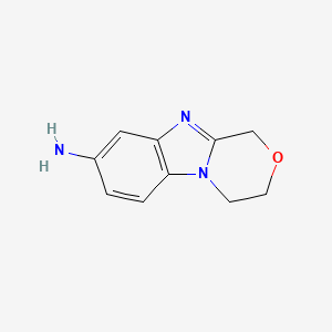 molecular formula C10H11N3O B2497735 8-Amino-3,4-dihydro-1H-[1,4]oxazino[4,3-a]benzimidazole CAS No. 27231-17-0