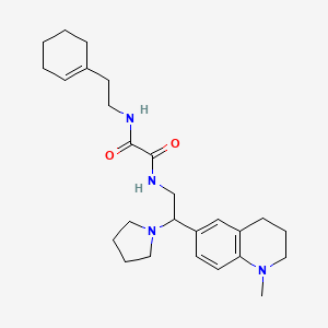 molecular formula C26H38N4O2 B2497743 N-(2-环己-1-烯-1-基乙基)-N'-[2-(1-甲基-1,2,3,4-四氢喹啉-6-基)-2-吡咯烷-1-基乙基]乙二酰胺 CAS No. 922119-63-9