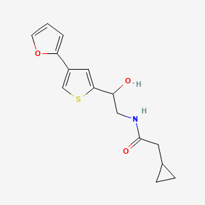 molecular formula C15H17NO3S B2497748 2-cyclopropyl-N-{2-[4-(furan-2-yl)thiophen-2-yl]-2-hydroxyethyl}acetamide CAS No. 2380056-21-1