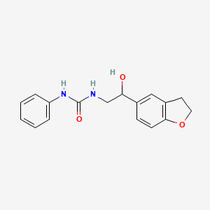 molecular formula C17H18N2O3 B2497750 1-(2-(2,3-Dihydrobenzofuran-5-yl)-2-hydroxyethyl)-3-phenylurea CAS No. 1421477-59-9