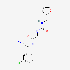 molecular formula C16H15ClN4O3 B2497751 N-[(3-chlorophenyl)(cyano)methyl]-2-({[(furan-2-yl)methyl]carbamoyl}amino)acetamide CAS No. 1333678-79-7