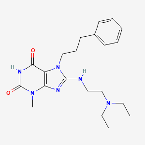 8-{[2-(diethylamino)ethyl]amino}-3-methyl-7-(3-phenylpropyl)-3,7-dihydro-1H-purine-2,6-dione