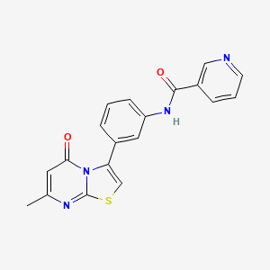 molecular formula C19H14N4O2S B2497754 N-(3-(7-甲基-5-氧代-5H-噻唑并[3,2-a]嘧啶-3-基)苯基)烟酰胺 CAS No. 1020979-68-3