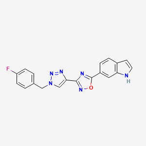 molecular formula C19H13FN6O B2497763 3-(1-(4-氟苯甲基)-1H-1,2,3-三唑-4-基)-5-(1H-吲哚-6-基)-1,2,4-噁二唑 CAS No. 1251683-66-5