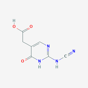 molecular formula C7H6N4O3 B2497764 [2-(氰胺基)-4-羟基嘧啶-5-基]乙酸 CAS No. 91912-12-8