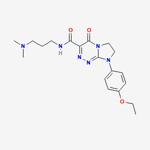 molecular formula C19H26N6O3 B2497768 N-(3-(dimethylamino)propyl)-8-(4-ethoxyphenyl)-4-oxo-4,6,7,8-tetrahydroimidazo[2,1-c][1,2,4]triazine-3-carboxamide CAS No. 946361-49-5