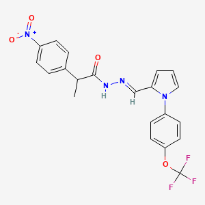 2-(4-nitrophenyl)-N'-((E)-{1-[4-(trifluoromethoxy)phenyl]-1H-pyrrol-2-yl}methylidene)propanohydrazide