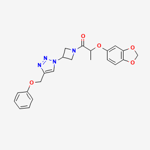 2-(benzo[d][1,3]dioxol-5-yloxy)-1-(3-(4-(phenoxymethyl)-1H-1,2,3-triazol-1-yl)azetidin-1-yl)propan-1-one