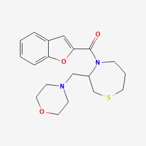 molecular formula C19H24N2O3S B2497785 苯并呋喃-2-基(3-(吗啉甲基)-1,4-噻嗪烷-4-基)甲酮 CAS No. 1421504-99-5