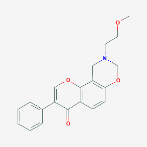 molecular formula C20H19NO4 B2497793 9-(2-methoxyethyl)-3-phenyl-9,10-dihydro-4H,8H-chromeno[8,7-e][1,3]oxazin-4-one CAS No. 951932-95-9