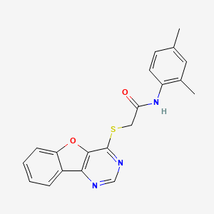 molecular formula C20H17N3O2S B2497800 2-([1]benzofuro[3,2-d]pyrimidin-4-ylsulfanyl)-N-(2,4-dimethylphenyl)acetamide CAS No. 848752-09-0