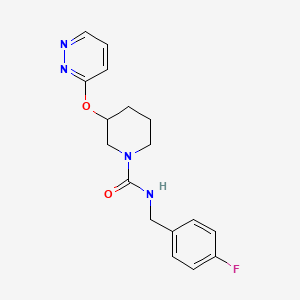 molecular formula C17H19FN4O2 B2497828 N-(4-fluorobenzyl)-3-(pyridazin-3-yloxy)piperidine-1-carboxamide CAS No. 2034576-39-9