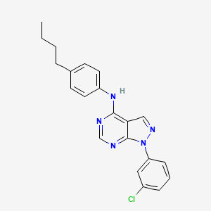 molecular formula C21H20ClN5 B2497832 N-(4-丁基苯基)-1-(3-氯苯基)-1H-吡唑并[3,4-d]嘧啶-4-胺 CAS No. 852314-12-6