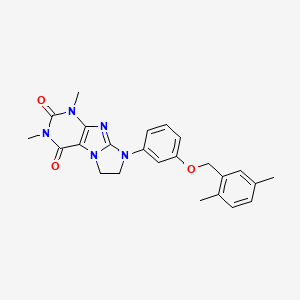 8-{3-[(2,5-dimethylphenyl)methoxy]phenyl}-1,3-dimethyl-1H,2H,3H,4H,6H,7H,8H-imidazo[1,2-g]purine-2,4-dione