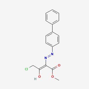 molecular formula C17H15ClN2O3 B2497836 甲基 (2Z)-2-[2-(联苯基)肼基]-4-氯-3-氧代丁酸酯 CAS No. 315684-51-6