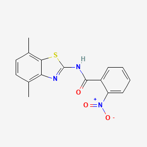 molecular formula C16H13N3O3S B2497840 N-(4,7-dimethyl-1,3-benzothiazol-2-yl)-2-nitrobenzamide CAS No. 900867-64-3