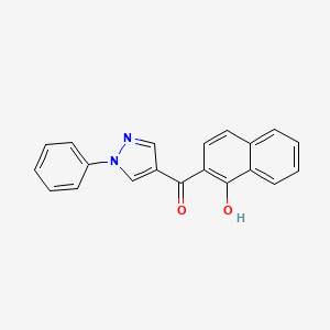 molecular formula C20H14N2O2 B2497845 (1-hydroxy-2-naphthyl)(1-phenyl-1H-pyrazol-4-yl)methanone CAS No. 956624-15-0