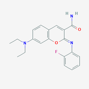 molecular formula C20H20FN3O2 B2497848 (2Z)-7-(diethylamino)-2-[(2-fluorophenyl)imino]-2H-chromene-3-carboxamide CAS No. 312604-72-1