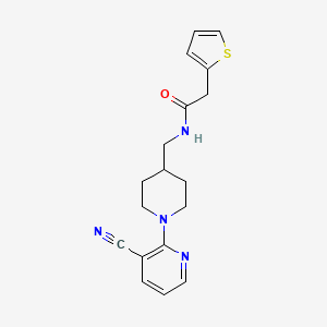 molecular formula C18H20N4OS B2497850 N-((1-(3-氰基吡啶-2-基)哌啶-4-基)甲基)-2-(噻吩-2-基)乙酰胺 CAS No. 1797123-96-6