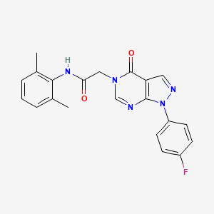 molecular formula C21H18FN5O2 B2497856 N-(2,6-二甲基苯基)-2-(1-(4-氟苯基)-4-氧代-1,4-二氢-5H-吡唑并[3,4-d]嘧啶-5-基)乙酰胺 CAS No. 1260952-77-9