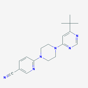 molecular formula C18H22N6 B2497858 6-[4-(6-Tert-butylpyrimidin-4-yl)piperazin-1-yl]pyridine-3-carbonitrile CAS No. 2380141-50-2