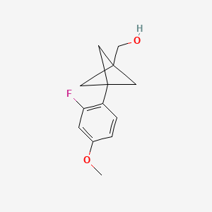 molecular formula C13H15FO2 B2497866 [3-(2-Fluoro-4-methoxyphenyl)-1-bicyclo[1.1.1]pentanyl]methanol CAS No. 2287313-19-1