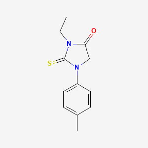 molecular formula C12H14N2OS B2497873 3-Ethyl-1-(4-methylphenyl)-2-thioxoimidazolidin-4-one CAS No. 634174-59-7