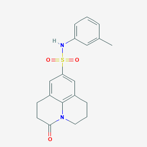 molecular formula C19H20N2O3S B2497874 3-oxo-N-(m-tolyl)-1,2,3,5,6,7-hexahydropyrido[3,2,1-ij]quinoline-9-sulfonamide CAS No. 898438-50-1